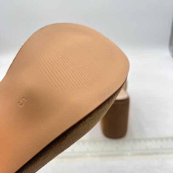 Pazzion Brown Platform Rounded Toe Mules Clogs Slip On Chunky High Heel Slipper - Picture 6 of 8